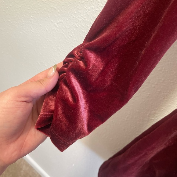 Worn Once ASTR Velvet Dark Redish-Purple Off Shoulder Cocktail Dress - Picture 6 of 6